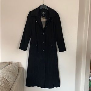 London Fog Hooded Maxi Trench Coat